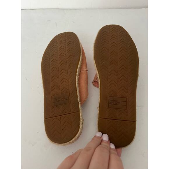 Toms Women's Espadrilles Textile Nova Slipper Mule Slip-On Coral Pink Size 6.5 - Picture 10 of 10